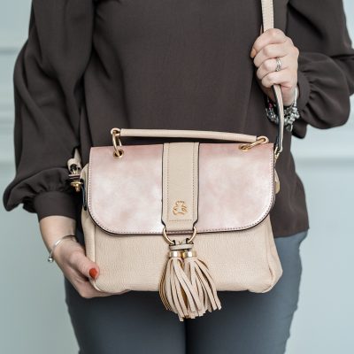 Geanta dama casual roz cu doua compartimente Lulu Castagnette BS23099CA2302100