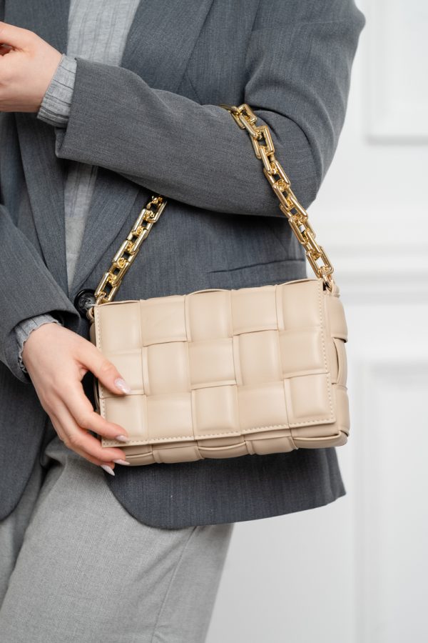 Poseta Bej Piele Ecologica Femei Intretesuta cu un Compartiment Casual - BS1004CA2303014 119
