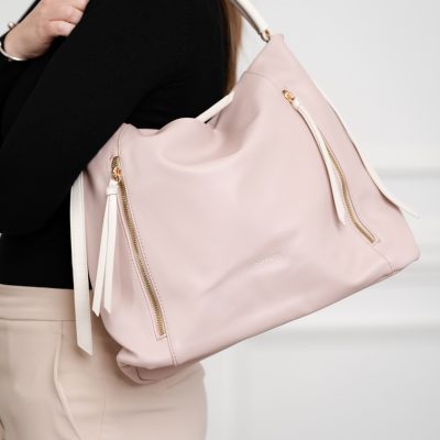 Geanta femei shopper piele ecologica roz cu doua compartimente DianaCO BS3314SH2301182