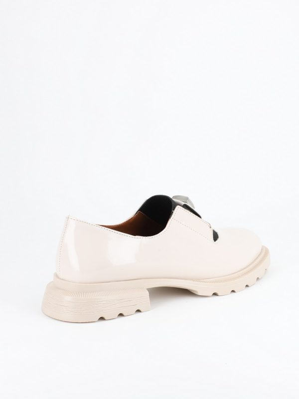 Loafers Femei Piele Eco Bej, Varf Rotund - BS801PC2302209 122