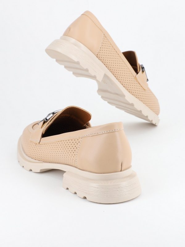 Mocasini Bej Dama, Piele Eco, Varf Rotund - BS809PC2302207 119