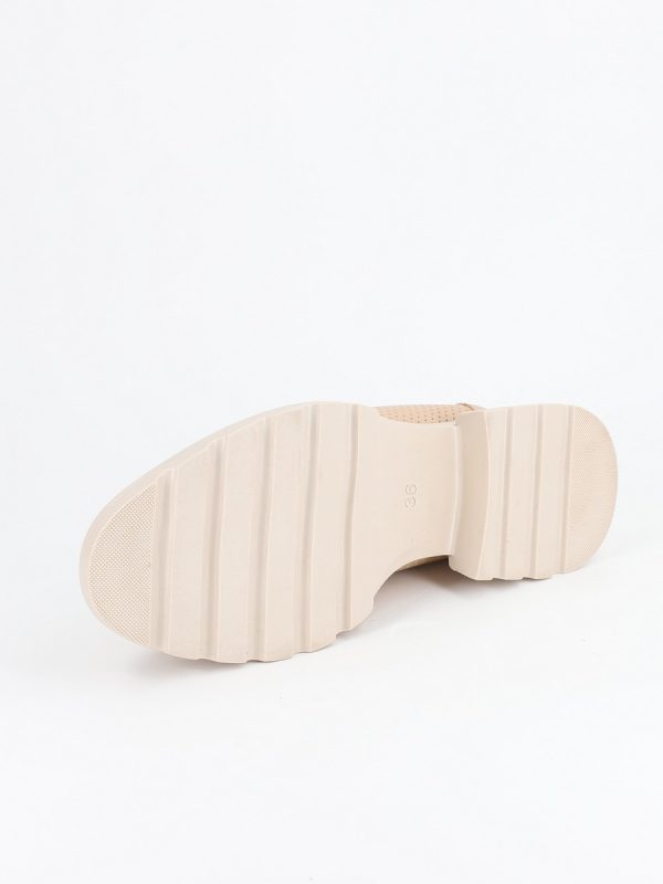 Mocasini Bej Dama, Piele Eco, Varf Rotund - BS809PC2302207 121