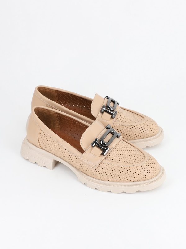 Mocasini Bej Dama, Piele Eco, Varf Rotund - BS809PC2302207 123