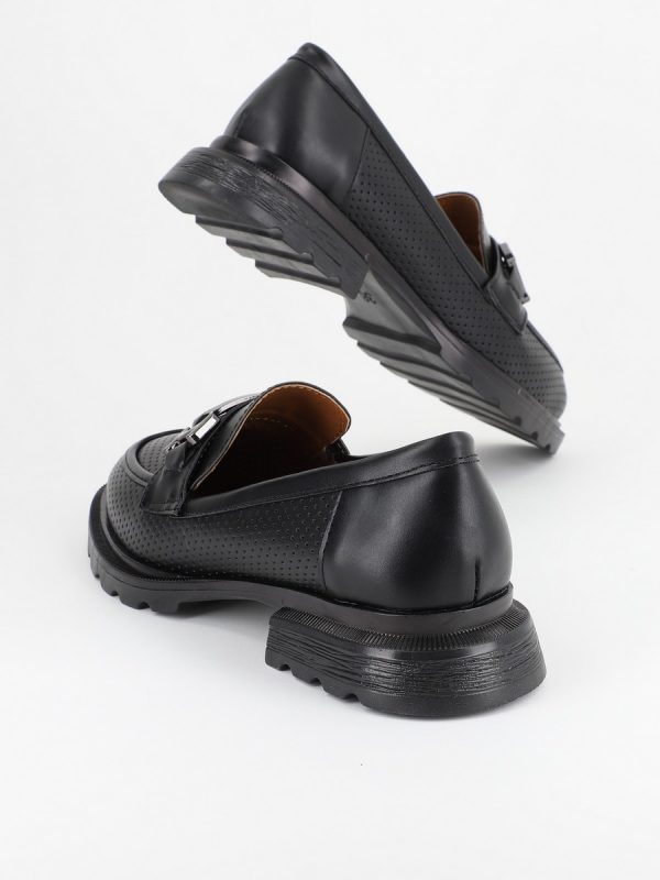 Mocasini Negri Dama, Piele Eco, Varf Rotund - BS809PC2302205 119