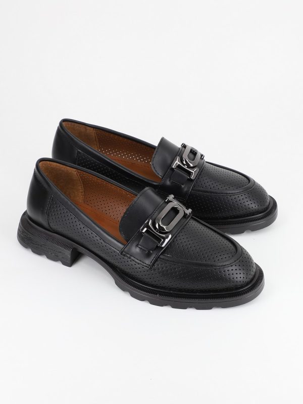 Mocasini Negri Dama, Piele Eco, Varf Rotund - BS809PC2302205 120