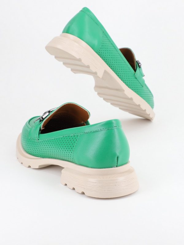 Mocasini Verzi Dama, Piele Eco, Varf Rotund - BS809PC2302206 119