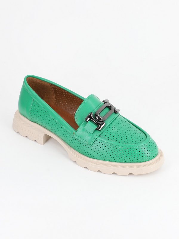 Mocasini Verzi Dama, Piele Eco, Varf Rotund - BS809PC2302206 121