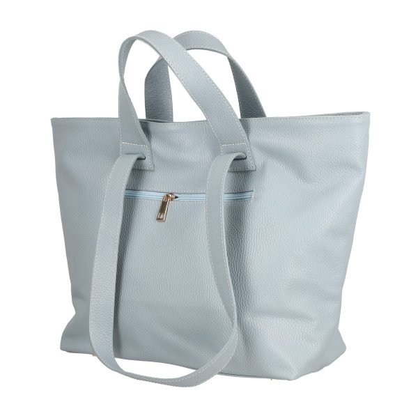 Geanta dama Shopper din piele naturala texturata albastra de umar Laura Biaggi BS54124SH2303055 120