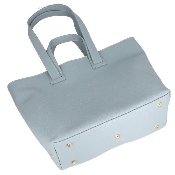 Geanta dama Shopper din piele naturala texturata albastra de umar Laura Biaggi BS54124SH2303055 121