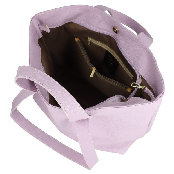 Geanta dama Shopper din piele naturala texturata violet de umar Laura Biaggi BS54124SH2303056 119