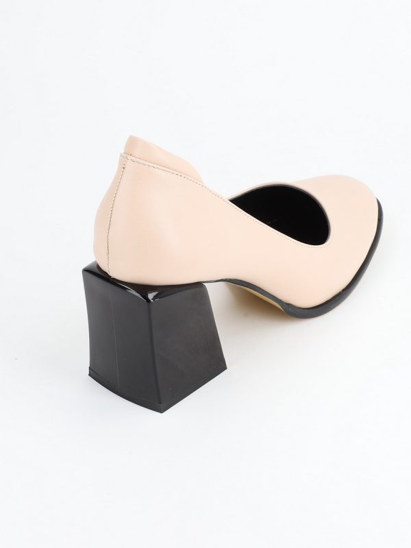 Pantofi Dama Piele Ecologica cu Toc Crem - BS612PT2302211 119