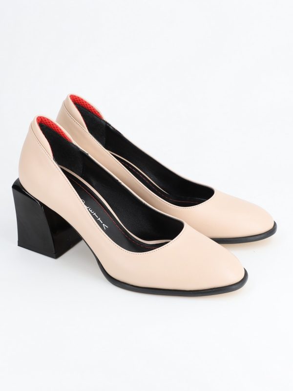 Pantofi Dama Piele Ecologica cu Toc Crem - BS612PT2302211 121