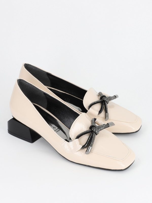 Pantofi cu Toc Eleganti din Piele Ecologica, Bej - BS214PTNI2302201 121