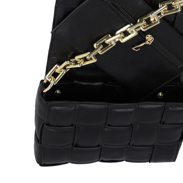 Poseta Neagra Eleganta Femei din Piele Eco Intretesuta cu un Compartiment - BS1004CA2303015 120