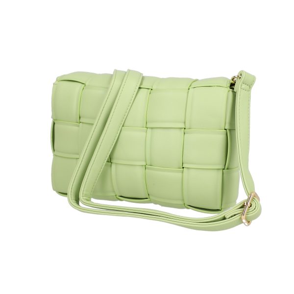 Poseta casual femei din piele ecologica intretesuta verde fistic cu un compartiment BS1004CA2303020 122