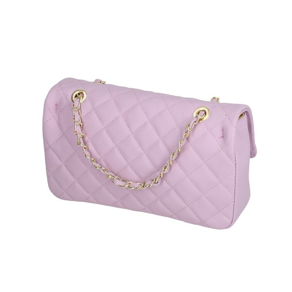 Poseta din piele naturala matlasata violet cu bretea lant impletit Laura Biaggi BS6403PO2303044 120