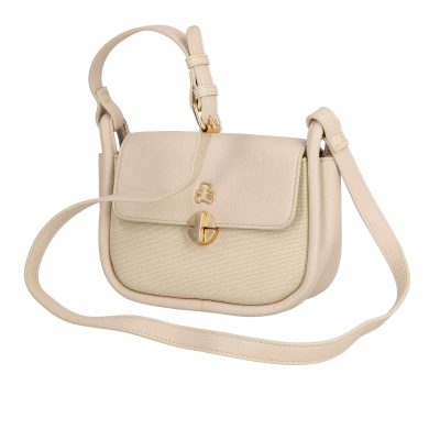 Poseta femei casual bej de umar cu un compartiment Lulu Castagnette BS2131CA2302012