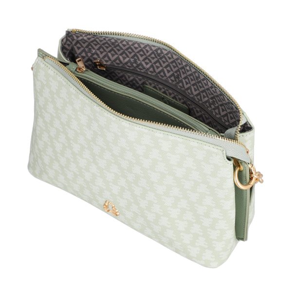 Poseta Dama Piele Ecologica Verde de Umar cu 2 Compartimente Casual - Lulu Castagnette BS23144CA230282 120