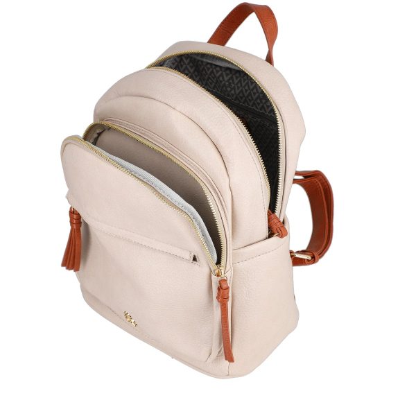 Rucsac Bej Dama din Piele Eco cu 2 Compartimente - Lulu Castagnette BS2311RU2302016 120