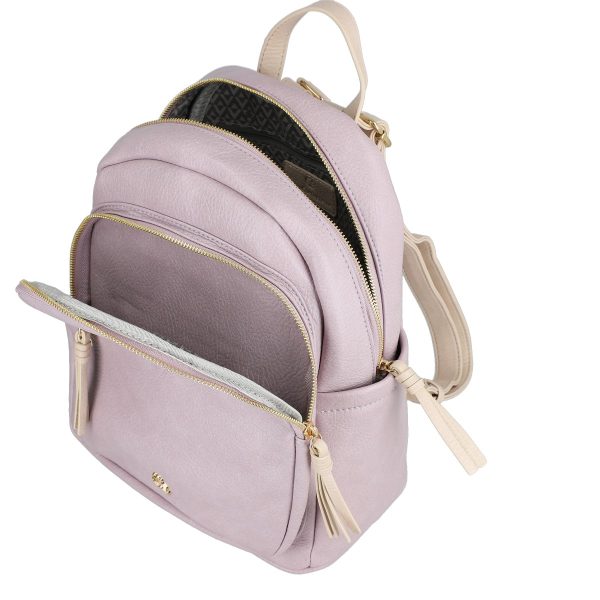 Rucsac Dama Mov din Piele Eco cu 2 Compartimente - Lulu Castagnette BS2311RU2302018 120
