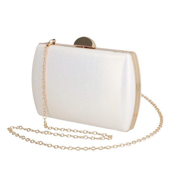 Clutch cu Pietre - Geanta evenimente de dama din material sintetic auriu inchidere cu accesoriu metalic BS8090Z2304024
