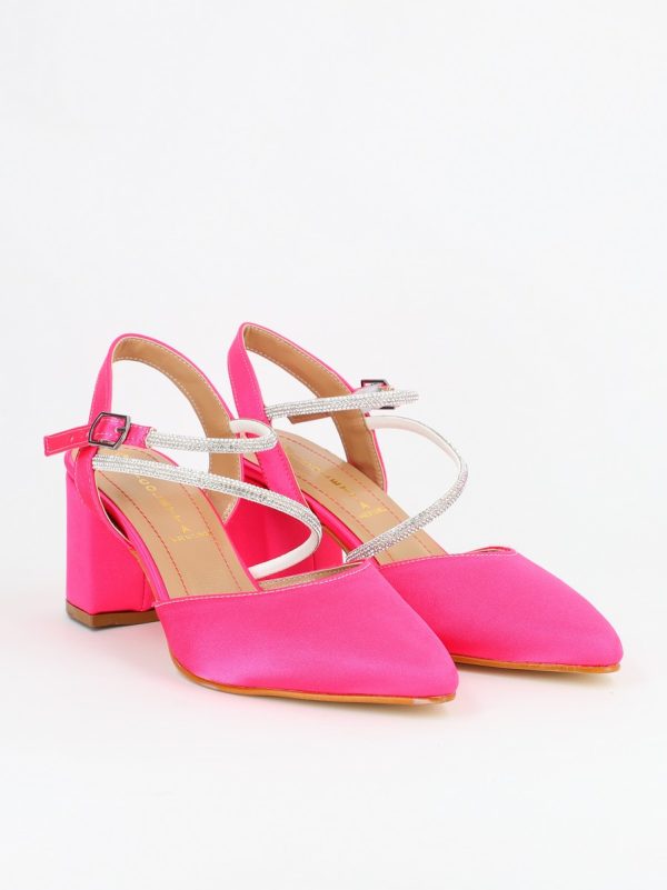 Pantofi Dama cu Toc Gros Fuchsia Satinat BS6050PA2304165 119