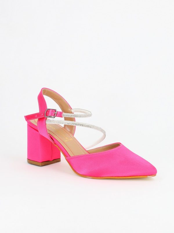 Pantofi Dama cu Toc Gros Fuchsia Satinat BS6050PA2304165 120