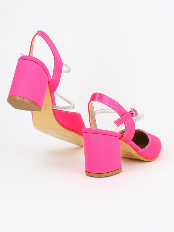 Pantofi Dama cu Toc Gros Fuchsia Satinat BS6050PA2304165 122