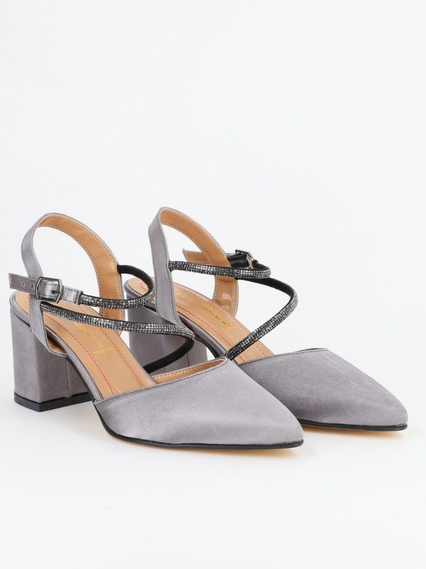 Pantofi Dama cu Toc Gros Platina Satinat BS6050PA2304166 120