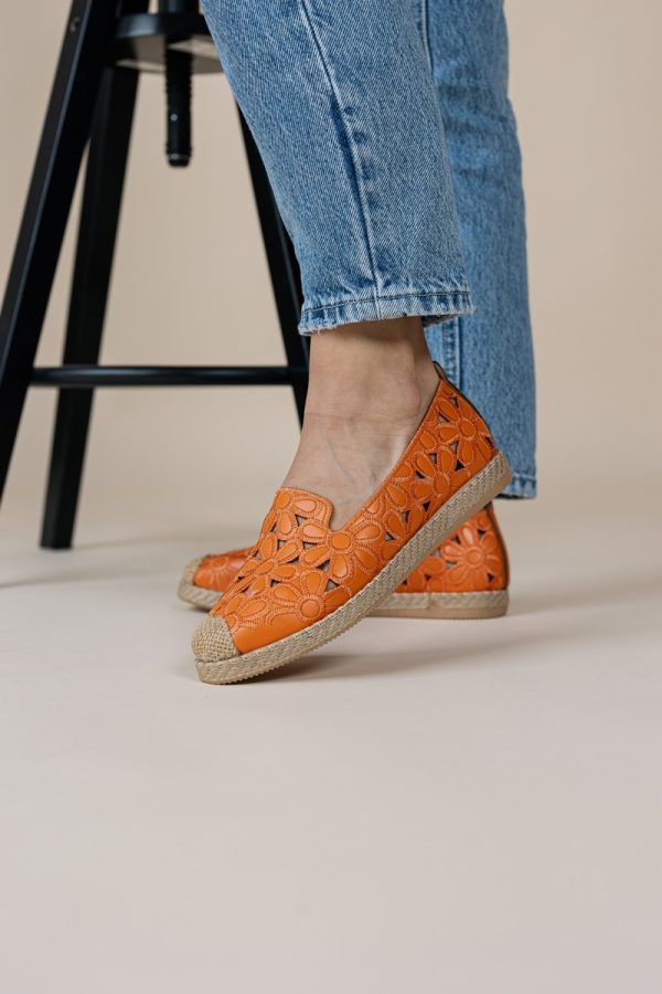 Espadrile dama model floral portocaliu - BS103BA2304182 123