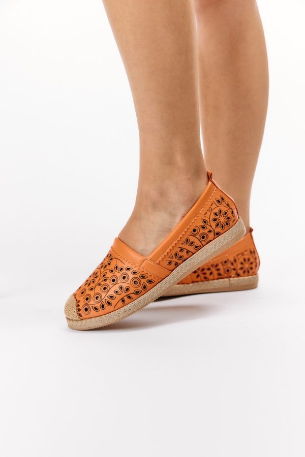 Espadrile Dama Model Floral Portocaliu - BS105BA2304188 123