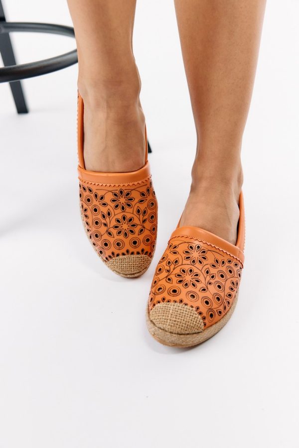Espadrile Dama Model Floral Portocaliu - BS105BA2304188 119