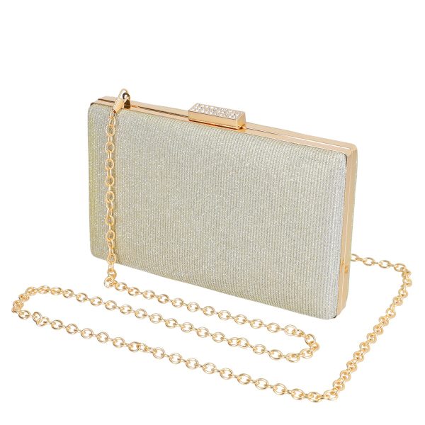 Clutch cu Pietre - Geanta clutch cu lant auriu accesorii cristale BS5831LK2305236