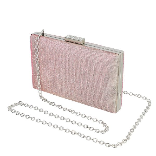 Clutch cu Pietre - Geanta clutch cu lant roz accesorii cristale BS5831LK2305239