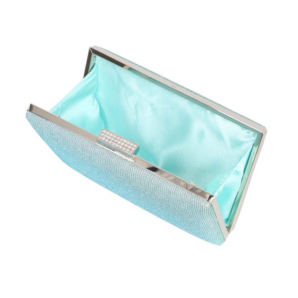 Geanta clutch cu lant verde deschis accesorii cristale BS5831LK2305238 119