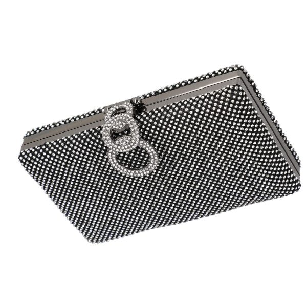 Geanta de dama din material sintetic negru model cu cristale inchidere accesoriu metalic BS8082Z2305203 121