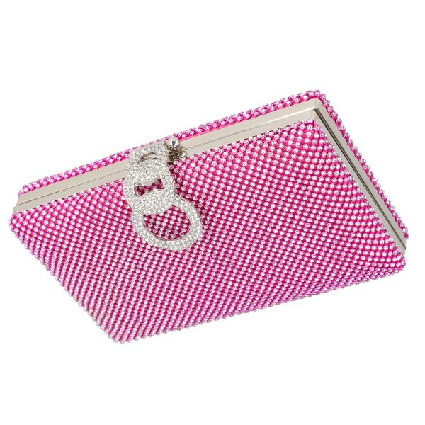 Geanta de dama din material sintetic roz model cu cristale inchidere accesoriu metalic BS8082Z2305206 121