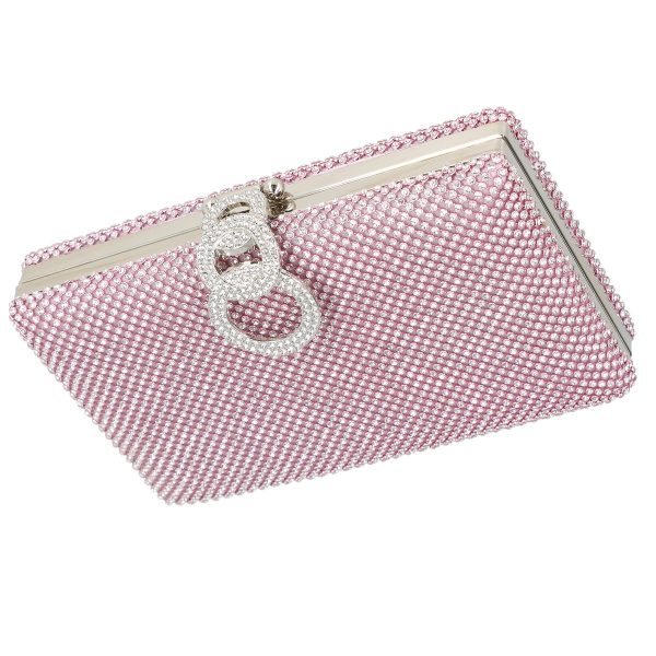 Geanta de dama din material sintetic roz model cu cristale inchidere accesoriu metalic BS8082Z2305209 120