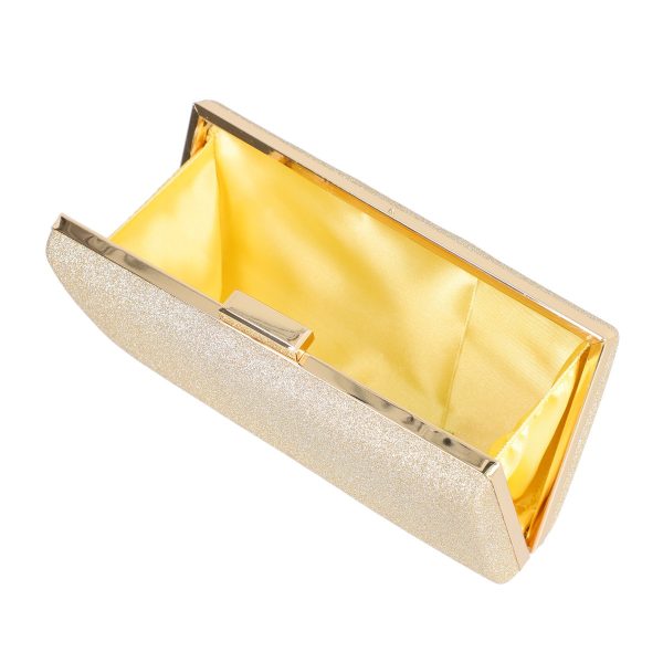 Geanta de evenimente femei din material sintetic auriu cu bretea lantisor BS5832LK2305222 119