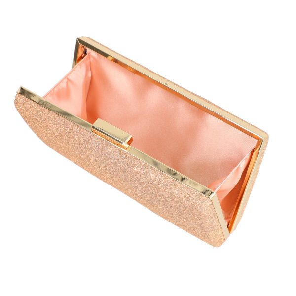 Geanta de evenimente femei din material sintetic champagne cu bretea lantisor BS5832LK2305228 119