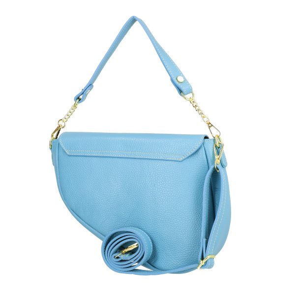 Geanta Dama Piele albastru-azur Casual de Umar cu Un Compartiment (Piele Naturala) - Laura Biaggi BS4509poN007 120