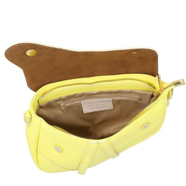 Geanta Dama Piele galben-lemon Casual de Umar cu Un Compartiment (Piele Naturala) - Laura Biaggi BS4509poN005 119