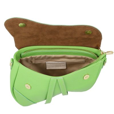 Geanta Dama Piele verde-lemon Casual de Umar cu Un Compartiment (Piele Naturala) - Laura Biaggi BS4509poN009