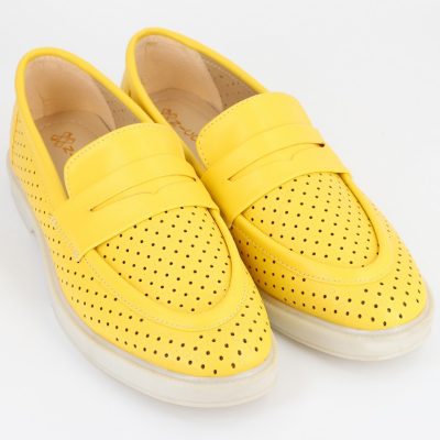 Mocasini Dama cu Perforatii Galben - BS700BA2304199