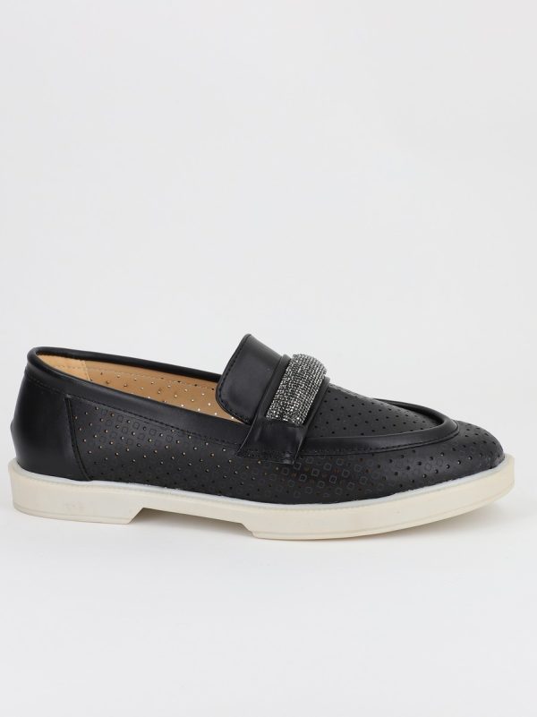 Mocasini dama cu perforatii Negru - BS701BA2304195 121