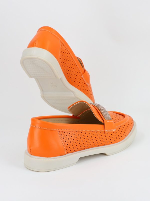 Mocasini dama cu perforatii Portocaliu - BS701BA2304193 119