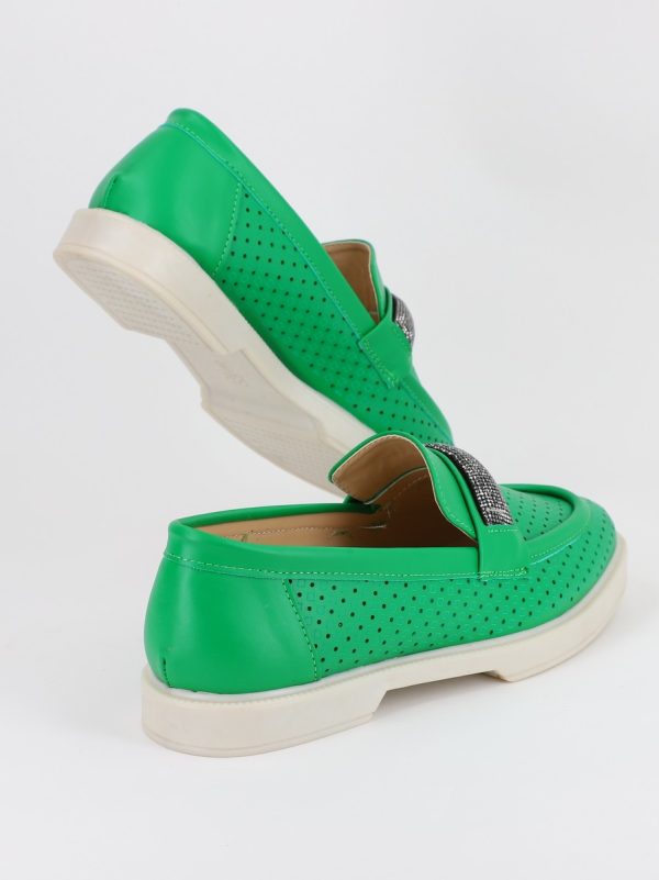 Mocasini dama cu perforatii Verde - BS701BA2304194 119