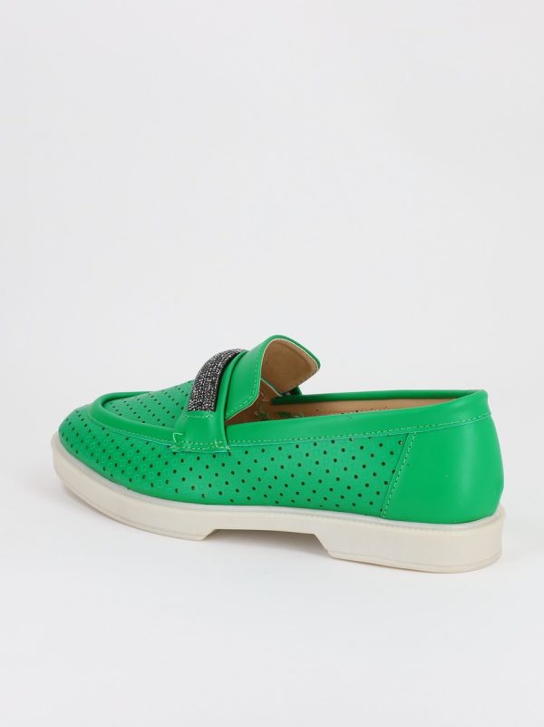 Mocasini dama cu perforatii Verde - BS701BA2304194 120