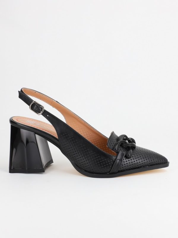 Pantofi Dama cu Toc Gros Negru BS740AY2304106 122