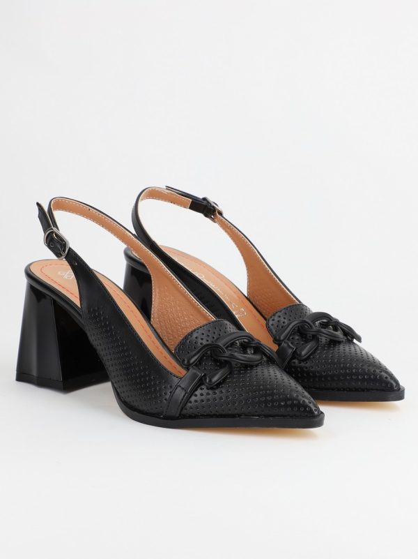 Pantofi Dama cu Toc Gros Negru BS740AY2304106 120